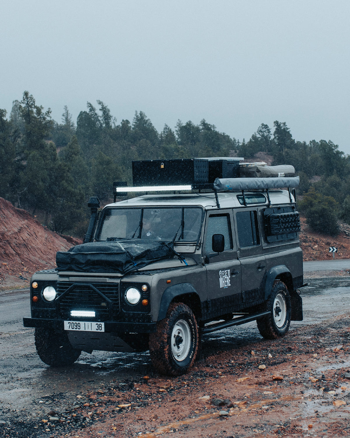 Car in storm